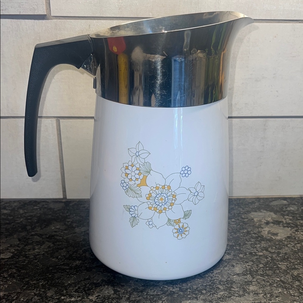 POT ONLY Corningware Floral Bouquet percolator pot only. 6 cup size.